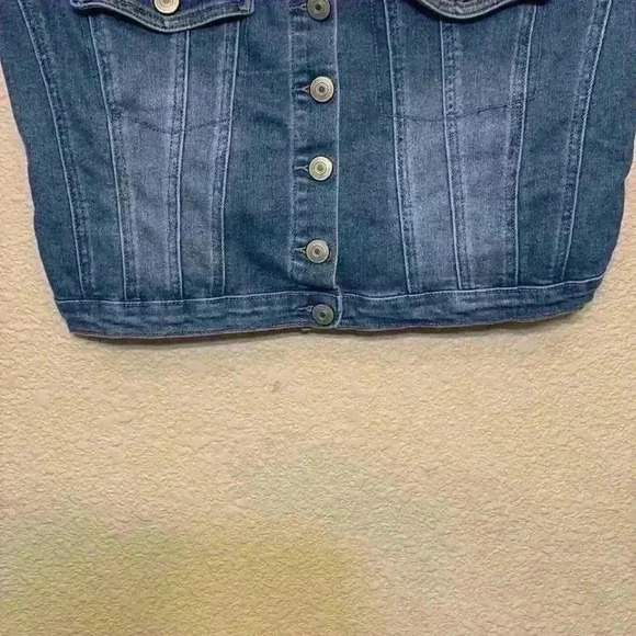 Denim TubeTop sz XL fall winter western cowgirlcore cowgirl 90s y2k button up - Picture 3 of 5
